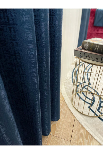 Dark Green - Jacquard Self-Patterned 1/2.5 Pleated Blackout Curtain