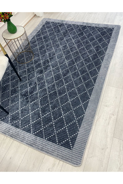 GREEN-BROWN Jute Sisal Look Bordered Non-Slip Base Runner Rug