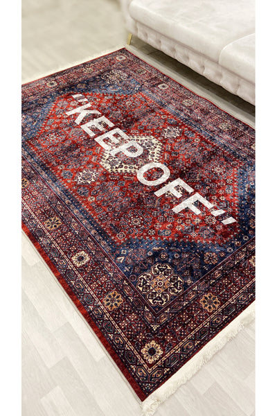 Pink Keep Off Fringed Latex Base Rug