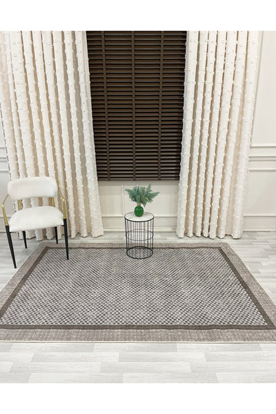 GRAY Jute Sisal-Look Bordered Non-Slip Base Runner Kitchen Rug