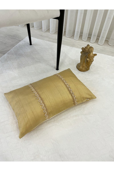 Imported Silk Cushion Pillow Cover with Cord (30x50) Oil Green
