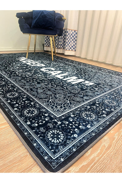 New Collection Özel Kalın Kaymaz Tabanlı Salon Halısı Keep Calm