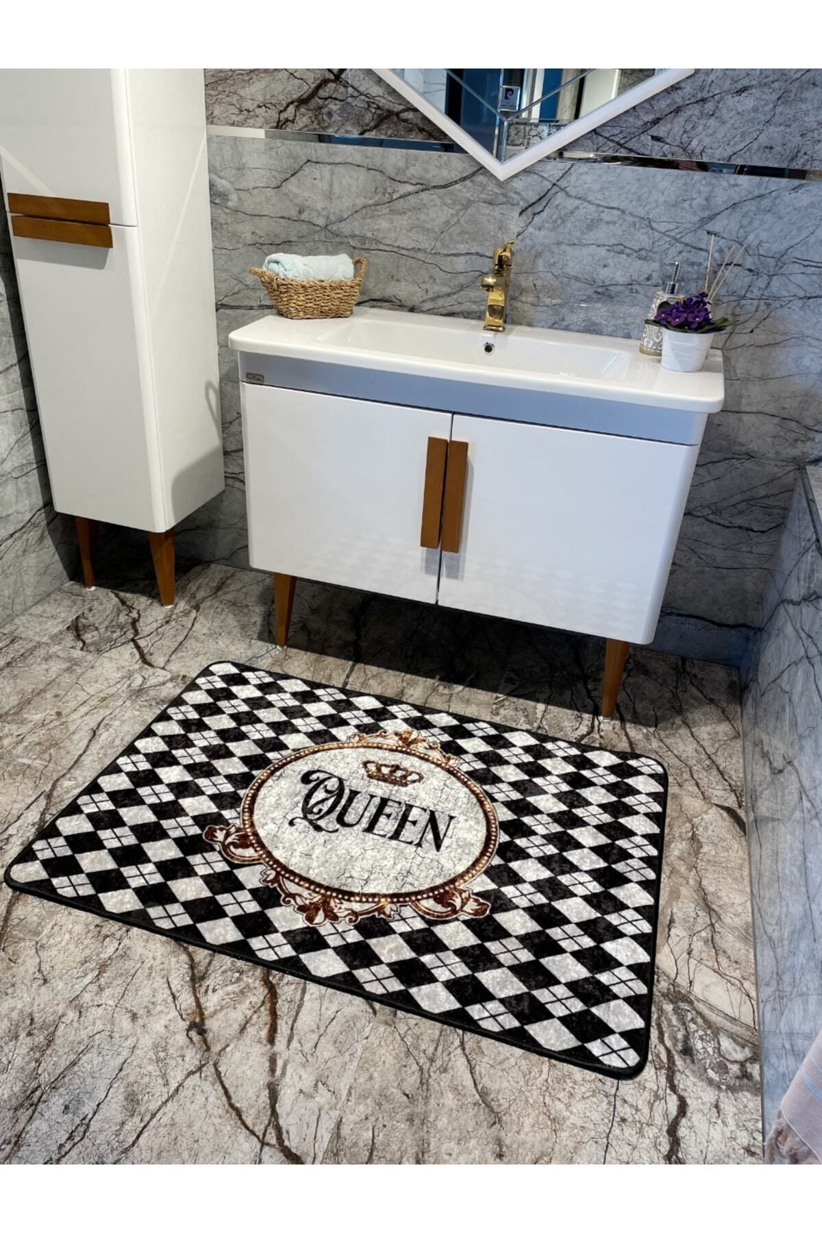 Queen Slogan Single Bathroom Mat Gray (size 80x120)
