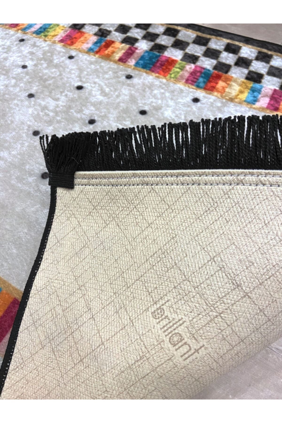 Polka Dot Pattern Latex Rug