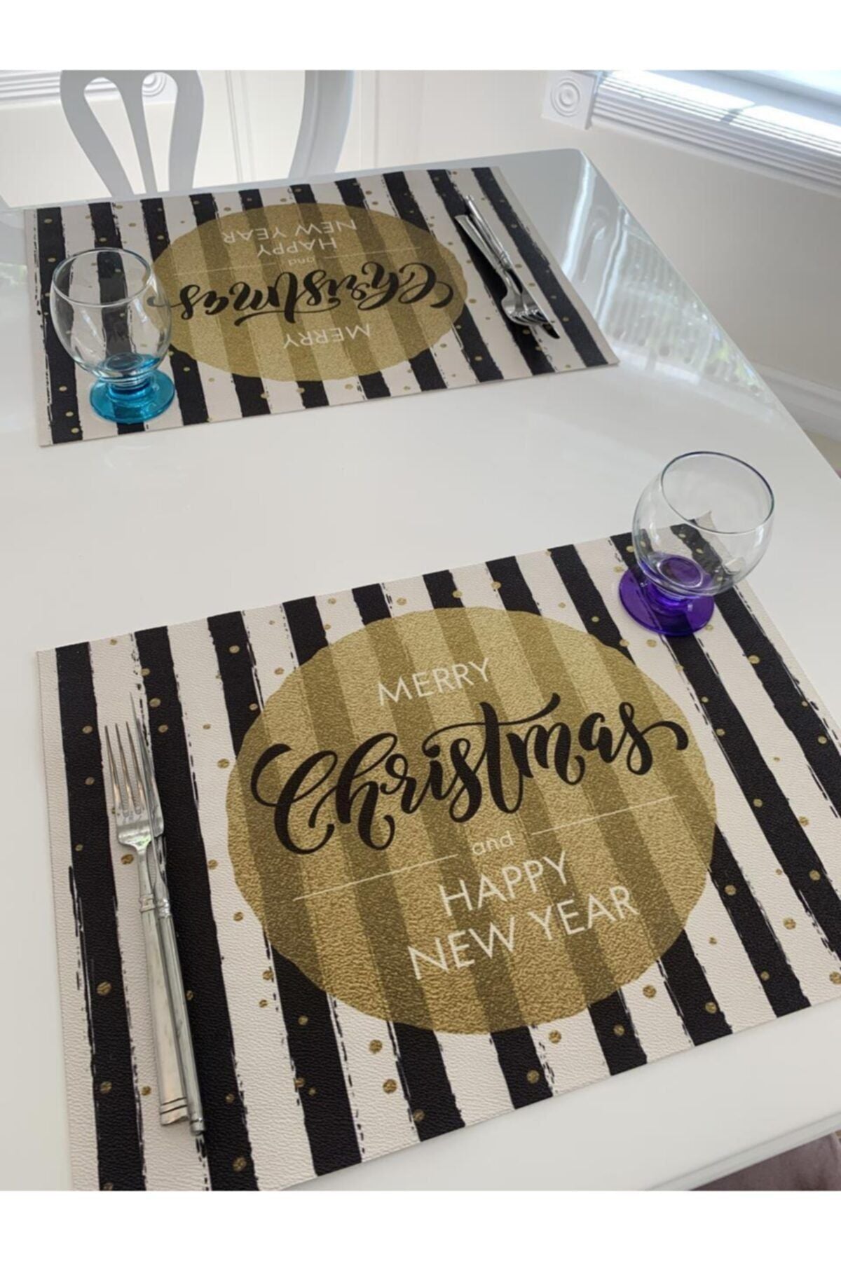 Set of 6 Merry Christmas Holiday Placemats - Style 7