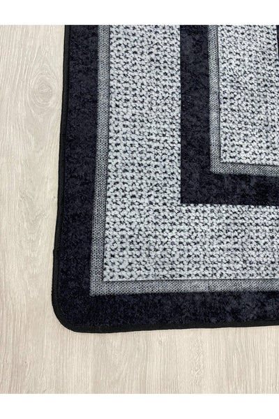 Jute Sisal Bordered Look Decorative Rug - Brown - Black