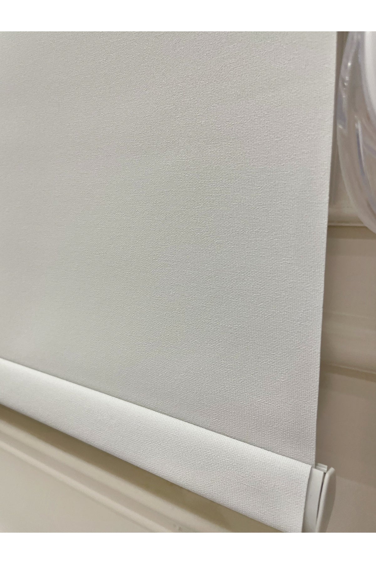 Cream Color Linen-Look Thick Fabric Roller Shade Modern Curtain