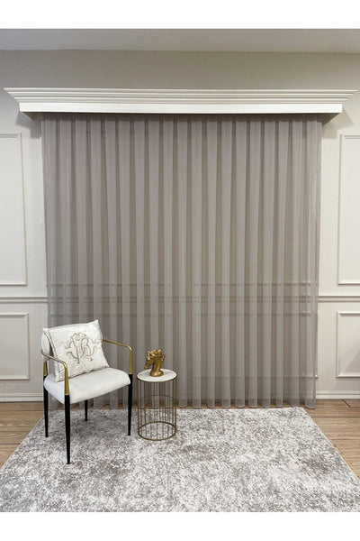 Linen-Look 1/2.5 Regular Pleated - Ecru Cream Sheer Curtain