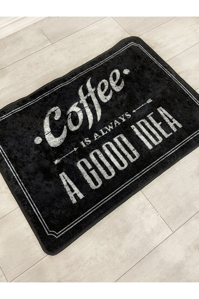 Coffee Print Latex Non-Slip Base Doormat Entryway Mat (60x90)