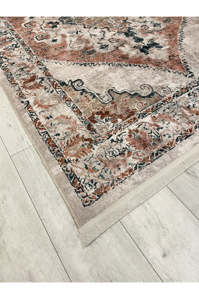 Gokbekli Damask Pattern Latex Base Living Room Rug