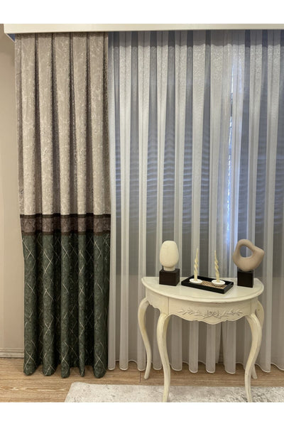 Liva Alita Model 1/2.50 Pleated Blackout Curtain Navy-Gray