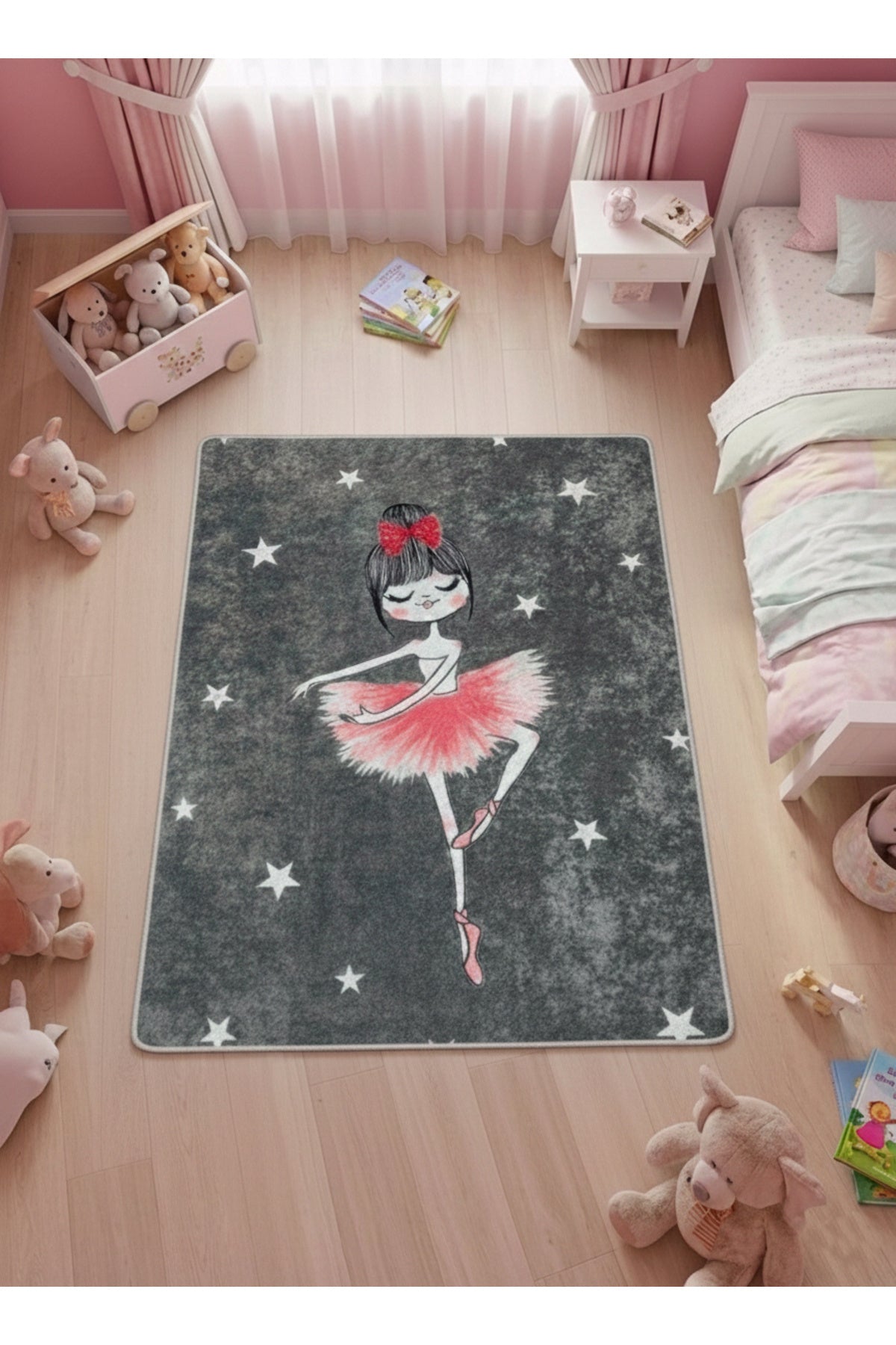 Ballerina Girl Latex Base Kids Rug