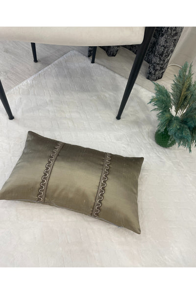Imported Silk Cushion Pillow Cover with Cord (30x50) Oil Green