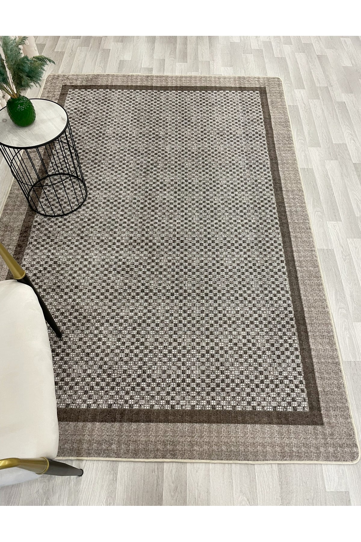 GRAY Jute Sisal-Look Bordered Non-Slip Base Runner Kitchen Rug