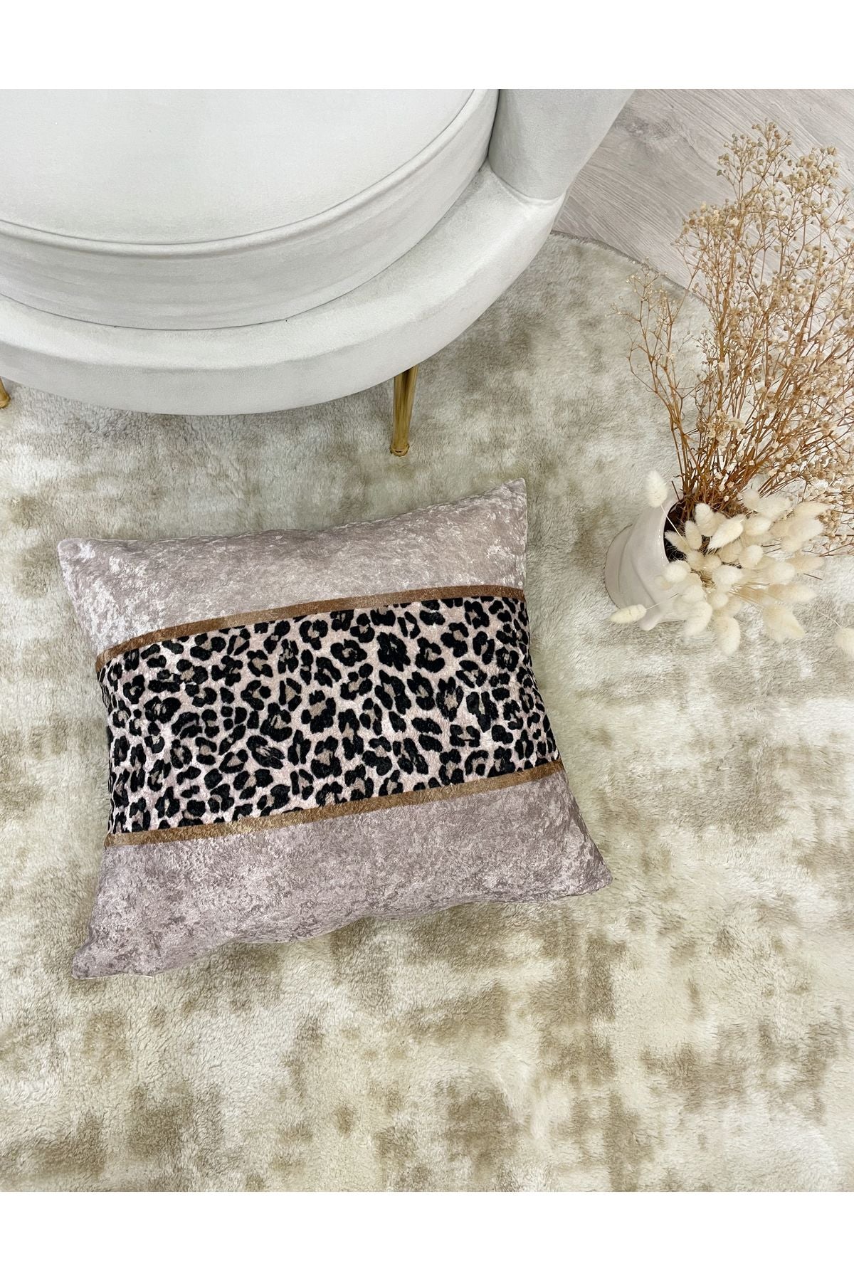 Leopard Pattern Velvet Cushion Cover - 45x45