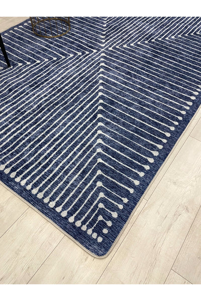 Terracotta Color Chenille-Look Design Runner Kitchen Rug