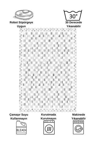 Gray Mackenzie-Style Plaid Latex Base Runner Rug