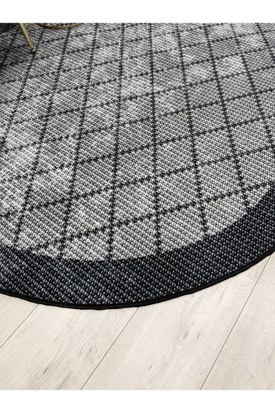 GREEN-BROWN Jute Sisal Look Bordered Non-Slip Base Runner Rug