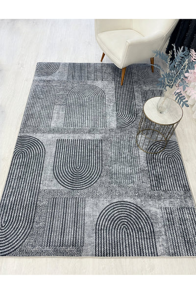 Gray Jute-Look Modern Rug