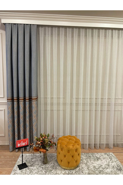 Blackout Room Darkening Printed Damask Pattern 1/2.50 Pleated Curtain Panel