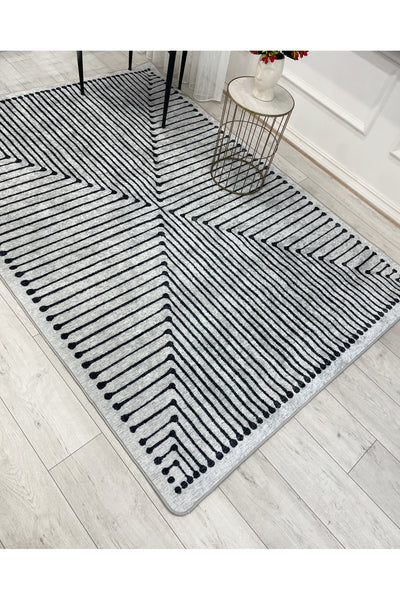 Terracotta Color Chenille-Look Design Runner Kitchen Rug