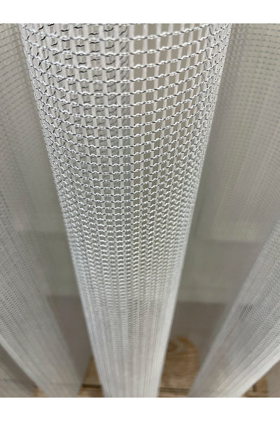 Modern Textured Knit 1/2.5 Pleat - Light Gray Sheer Curtain