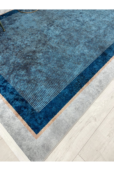 Wicker-Look Bordered Latex Base Rug