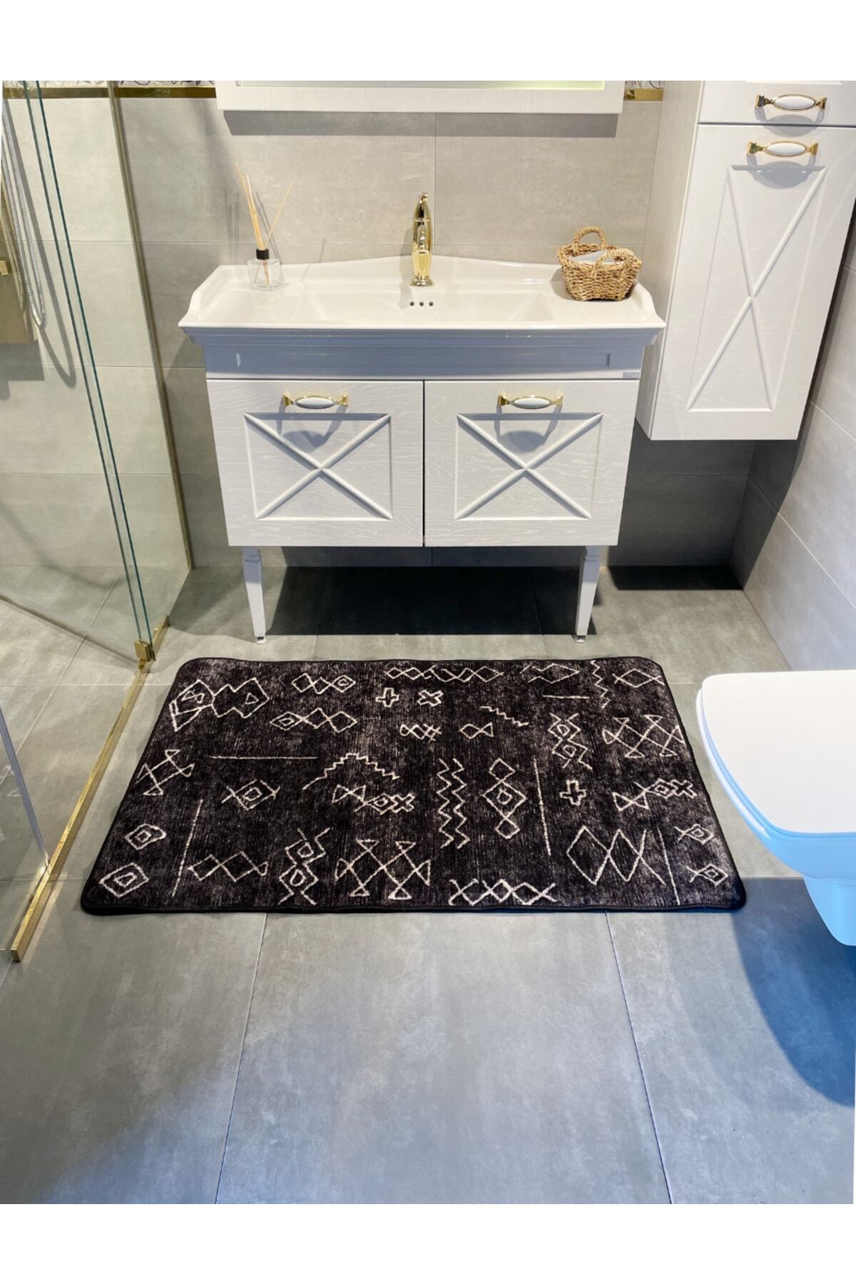 Ethnic Pattern Single Bath Mat - Beige (70x160)