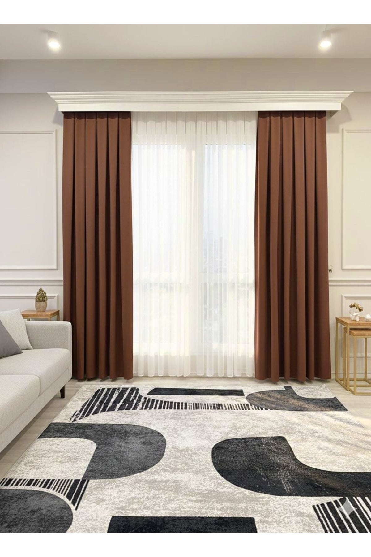 CAMEL Color 1/3 DENSE PLEAT Honeycomb Weave Soft Panama Blackout Curtain