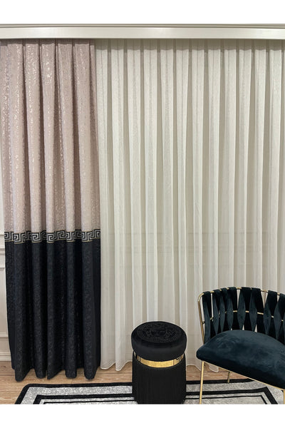 Liva Model 1/2.50 Pleated Blackout Curtain
