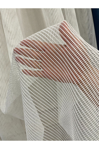 Gray-Black Net Wrinkle-Free DENSE 1/3 Pleated Sheer Curtain