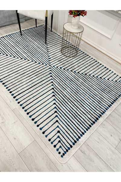 Terracotta Color Chenille-Look Design Runner Kitchen Rug