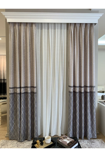 Liva Alita Model 1/2.50 Pleated Blackout Curtain Navy-Gray