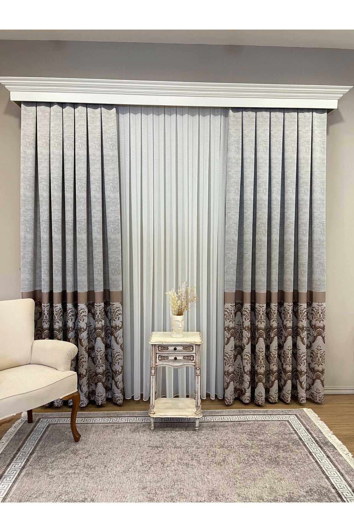 Modern Textured 1/3 Dense Pleat - ECRU Sheer Curtain