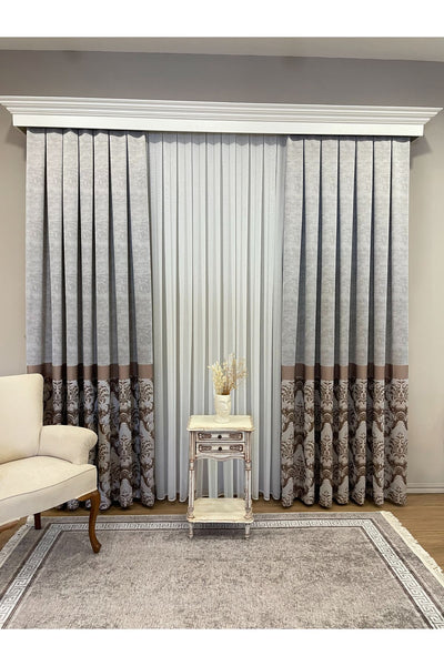 Modern Textured 1/3 Dense Pleat - ECRU Sheer Curtain