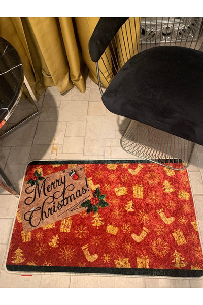 Pattern Christmas-Themed Latex Non-Slip Base Door Mat (size 60x90)