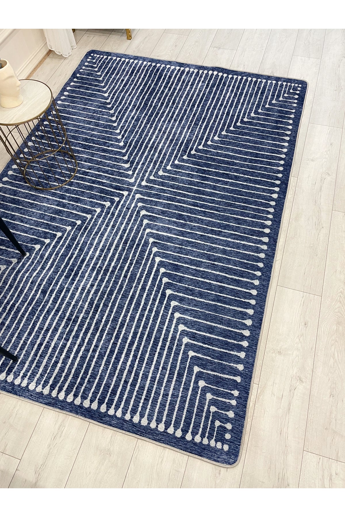 Terracotta Color Chenille-Look Design Runner Kitchen Rug