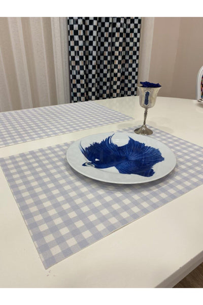 Set of 6 Checkered Placemats - Style 19