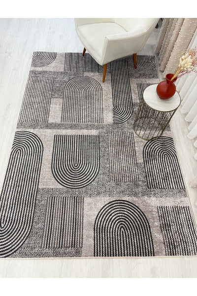 Gray Jute-Look Modern Rug