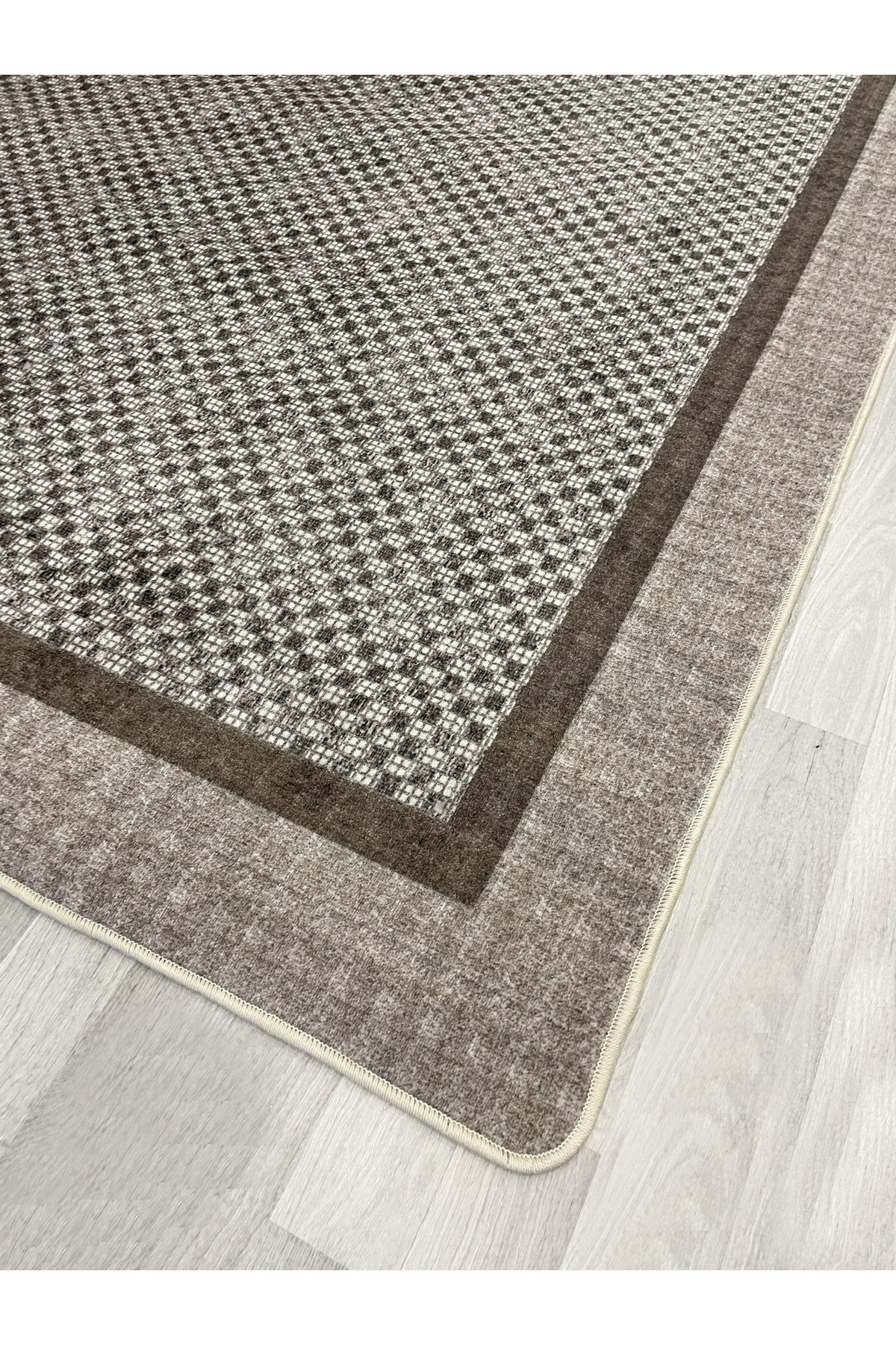 GRAY Jute Sisal-Look Bordered Non-Slip Base Runner Kitchen Rug