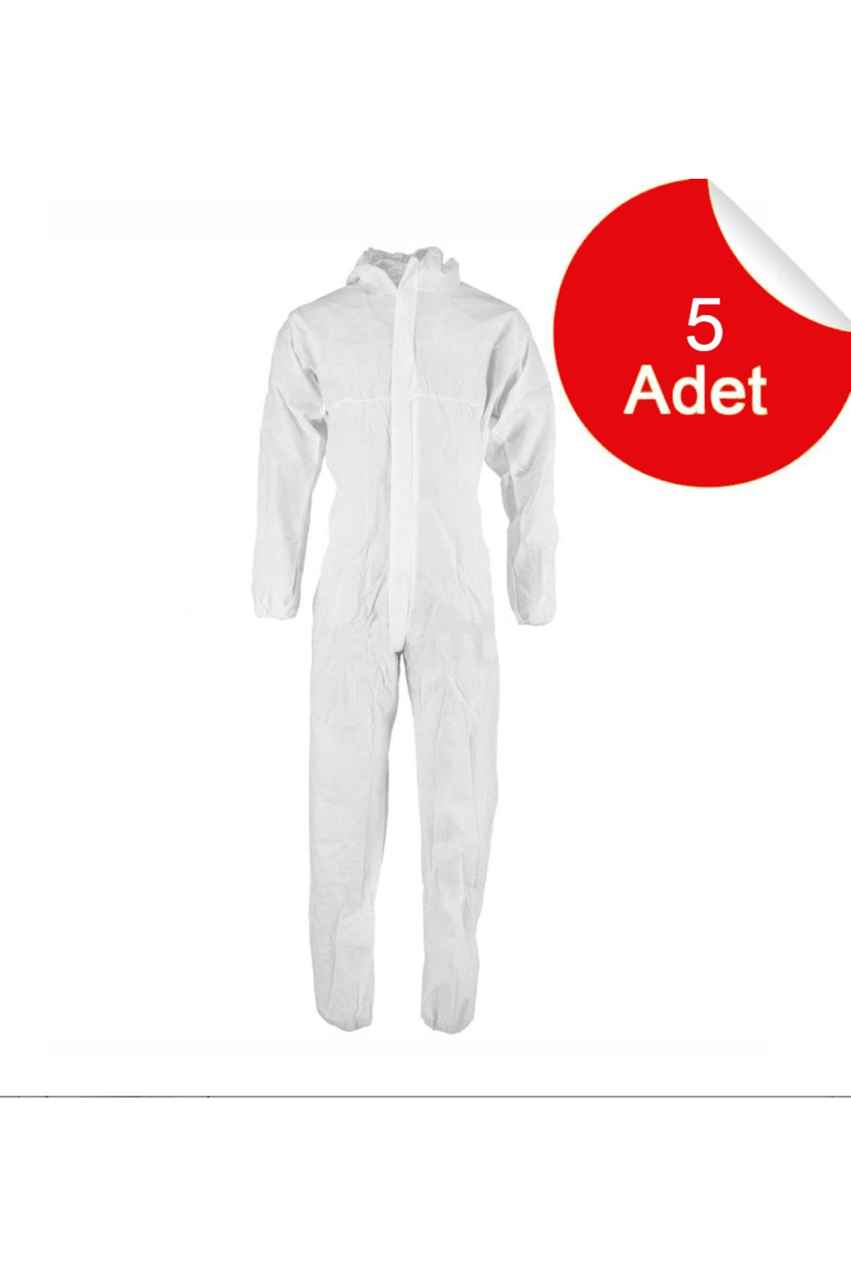 5 PACK - Size L Disposable Protective Laminated Coverall Suit
