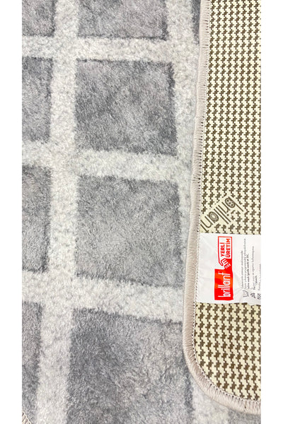 Diamond Pattern Beige Non-Slip Base Kitchen Rug