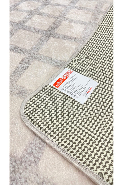 Diamond Pattern Beige Non-Slip Base Kitchen Rug