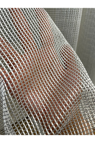 Modern Textured Knit 1/2.5 Pleat - Light Gray Sheer Curtain