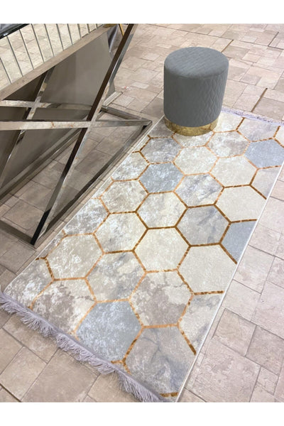 Honeycomb Pattern Latex Rug