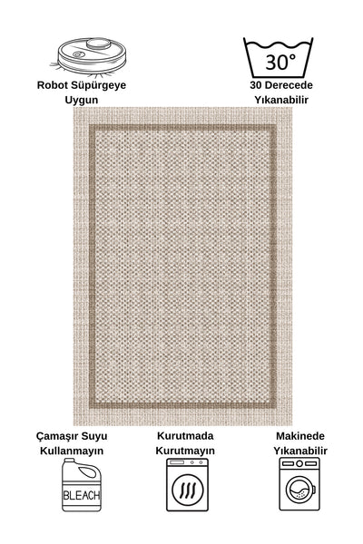 GRAY Jute Sisal-Look Bordered Non-Slip Base Runner Kitchen Rug