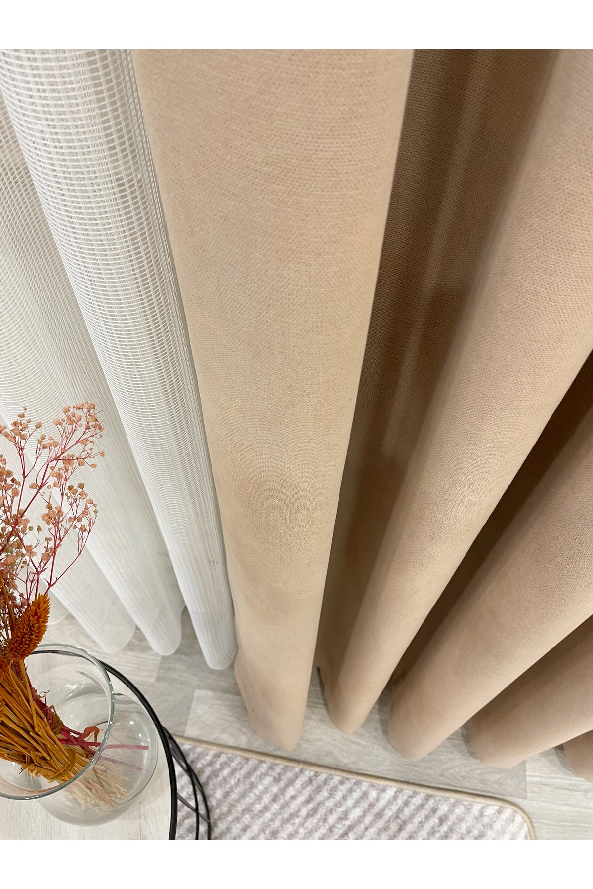 CAMEL Color 1/3 DENSE PLEAT Honeycomb Weave Soft Panama Blackout Curtain