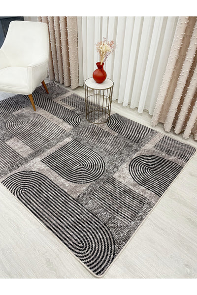 Gray Jute-Look Modern Rug