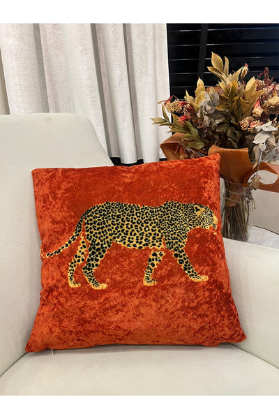 %100 Velvet Leopard Print Cushion Cover