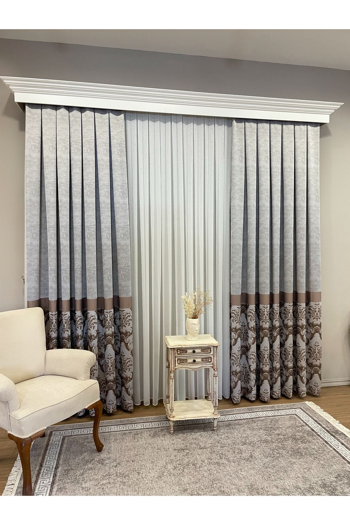 Modern Textured 1/3 Dense Pleat - ECRU Sheer Curtain